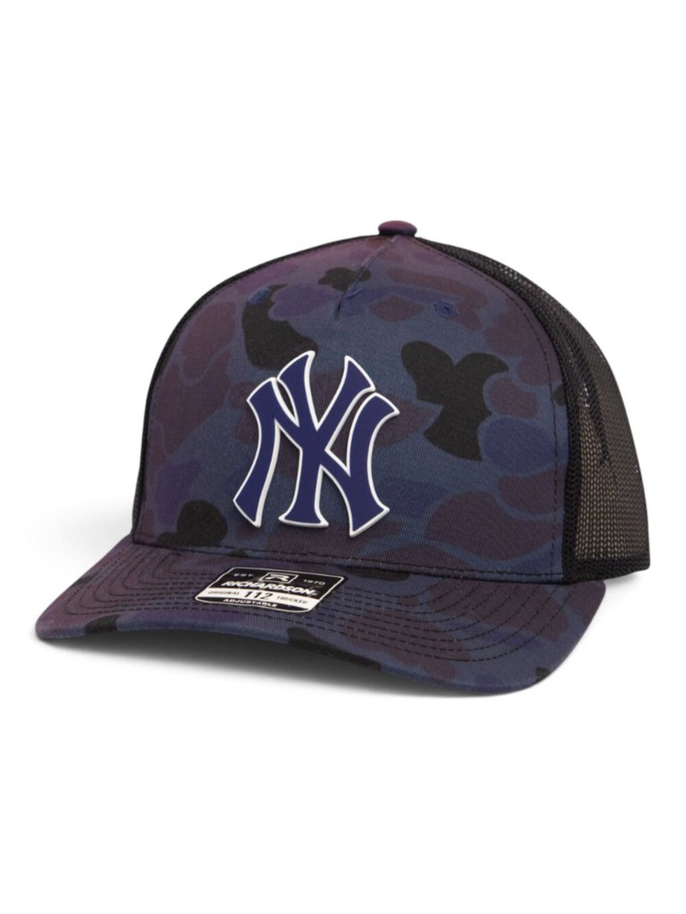 New York Yankees NY Navy 3D Snapback Trucker Hat- Admiral Duck Camo/ Black